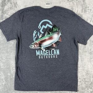 Magellan T-shirt Outdoors Men's Hexa Jump Short Sleeve Graphic Size XL Blue
